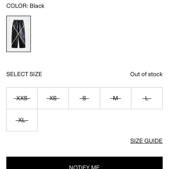 H&M Black Quilted Pants (Sold out online) - Picture 3 of 5
